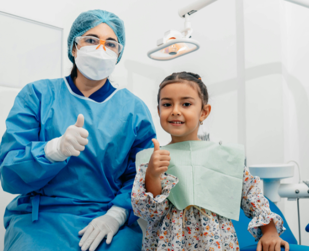 Smiling child after a gentle dental checkup at Children’s Dentist in Kanata.